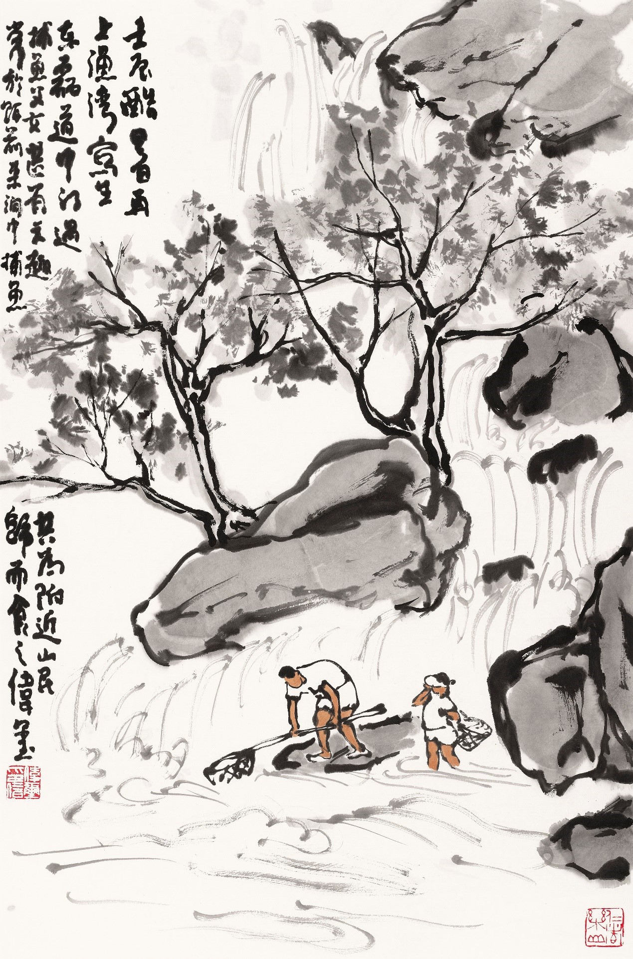 <h2>渔湾写生之捕渔</h2><p>作者：顾伟玺</p><p>创作年代：2012年</p><p>规格：70cm×47cm</p><p>品类：中国画</p>
